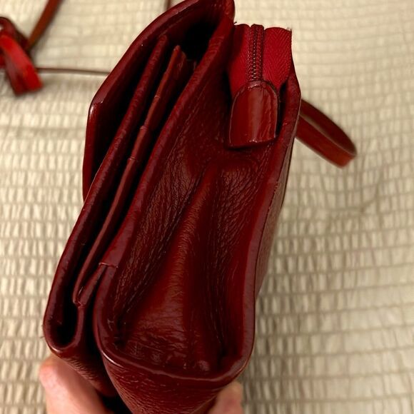 Brighton Red Leather crossbody wallet Bag - Picture 6 of 12